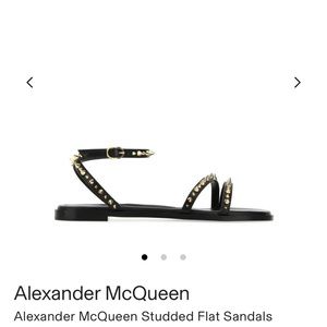 Alexander McQueen Mini Punk Spike Calfskin Ankle Strap Sandals